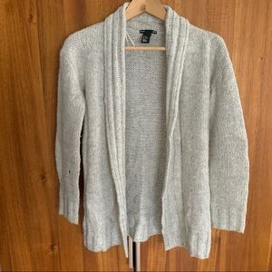 soft cozy open knit cardigan grey XS
